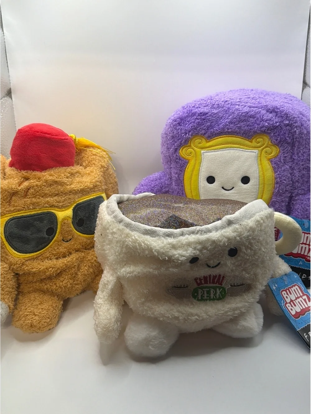 Lot of 3 Bum Bumz by Russ “Friends” Stuffies Peephole, Central Park Mug, Turkey